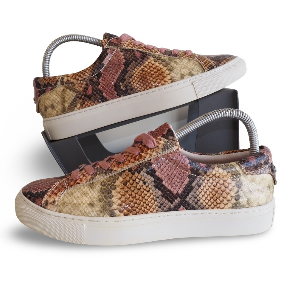 J/Slides Lacee Snake Print Lace-Up Sneakers Womens 8M Multicolor Leather Low Top